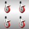 Service Caster 5 Inch 316SS Red Poly Swivel 1-3/4 Inch Expanding Stem Caster Set Lock Brake SCC-SS316TTLEX20S514-PPUB-RED-134-4 - alternate 1